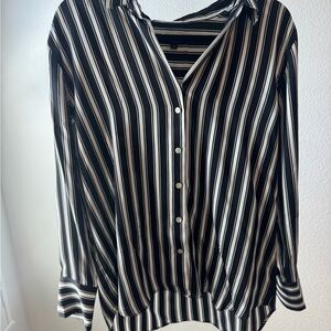 Rails Black and White Striped Button Down Shirt